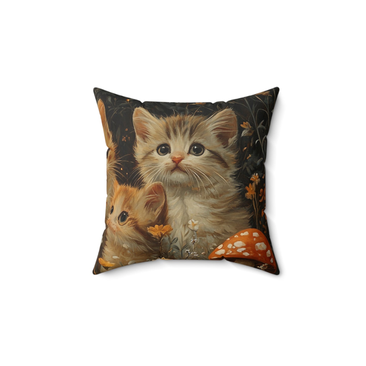 Kitten Faux Suede Square Pillow